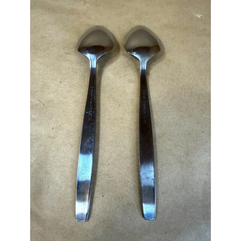 2 Vintage Rogers Co Stanley Roberts La Spana Tablespoons Soup Spoons 7 1/4